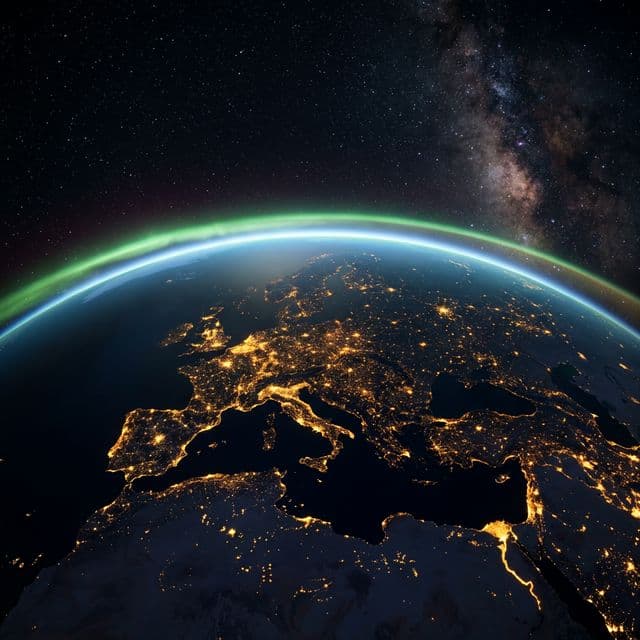 Earth at night from space